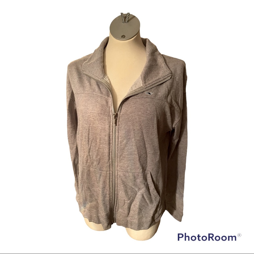 Womens Vineyard Vines Grey Zip Up Sweater M